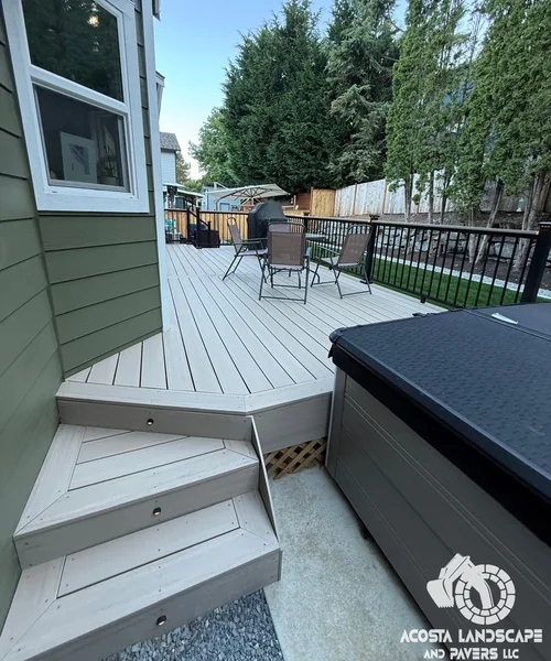 Multi - Tiered Deck, Stamped Patio & Sod Renovation